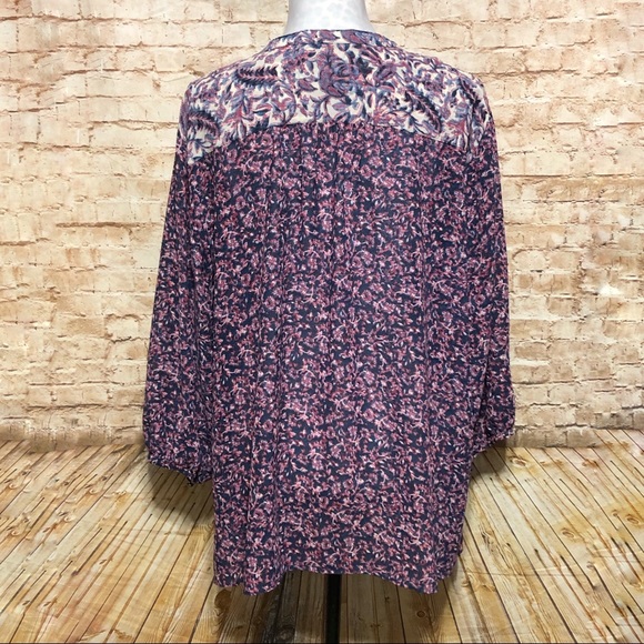 Chaps Printed Peasant Blouse - Picture 5 of 8